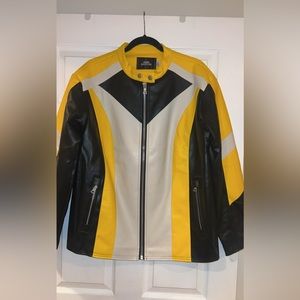 Faux Leather Oversized Moto Jacket
